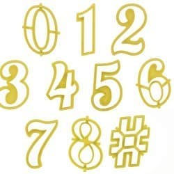 Cortador Numeros Glamour 8,5Cm - 14 Peças (Blue Star)