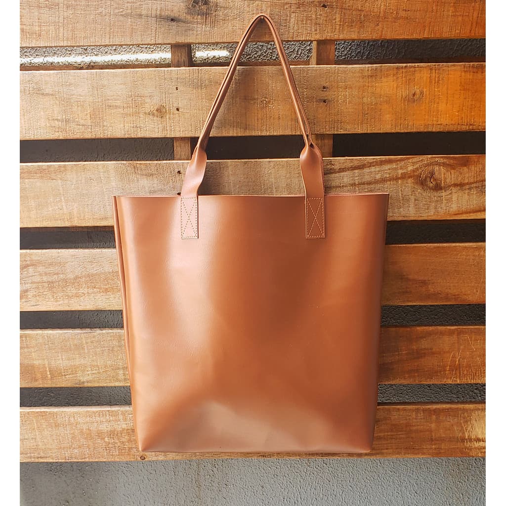 Bolsa Feminina Ombro  de Couro Caramelo