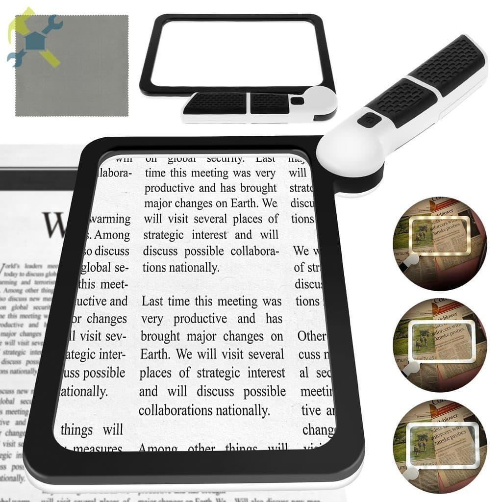 Lupa 5X Com 48 Lupas De Leitura Ergonômicas De Alta Clareza Luz LED SHOPTKC2202