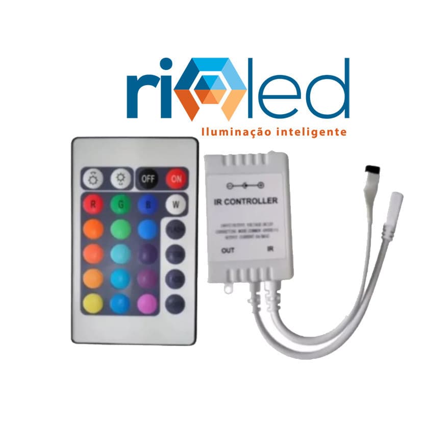01 Controle + Controladora Fita Led RGB 12v