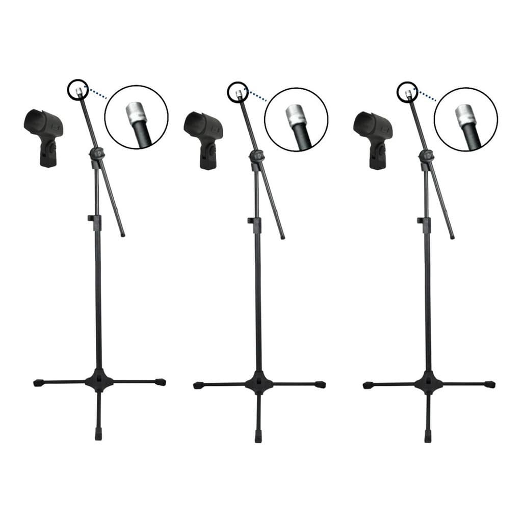 Kit Com Três Pedestais De Microfone Rmv Psu0142 + Cachimbo
