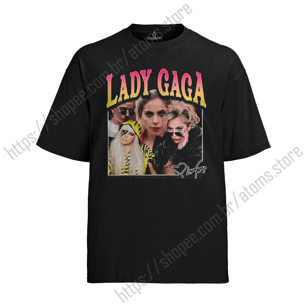 Camiseta Algodão Unissex Lady Gaga Assinatura