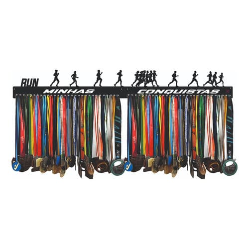 Porta Medalha Corrida Rua Masc 2 Modulos P Até 200 Medalhas