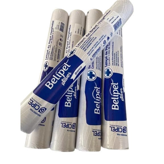 Lençol Descartável Papel Hospitalar 70x50 Unidade ou kit 4 Rolos Branco