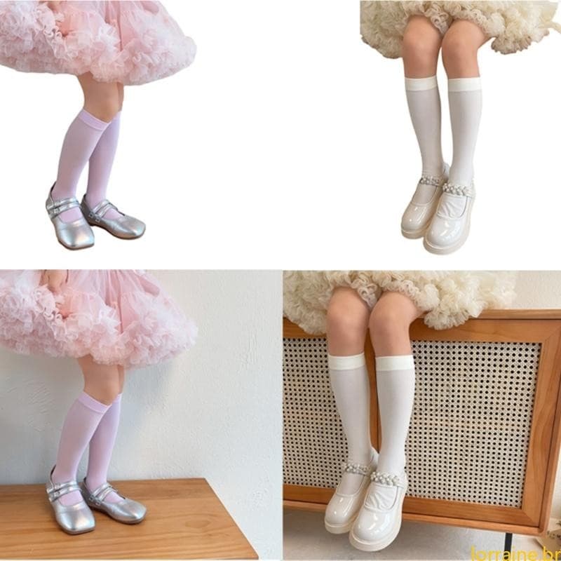 lORI Meias Joelho Escorregamento Para Menina Dança Ballet Esticadas Princesa Vestida Pé Aquecedor Pés
