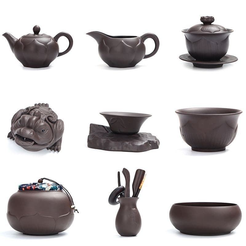 Conjunto de Chá de Areia Roxa Kung Fu Pote de Chá, Xícara de Chá, Apenas Areia Roxa Conjunto de Chá Kung Fu Bule de Chá Xícara de Chá Tigela de Tampa Dreno de Chá Produto Único Cerimônia do Chá Fogão Peças Sobressalentes 2.18
