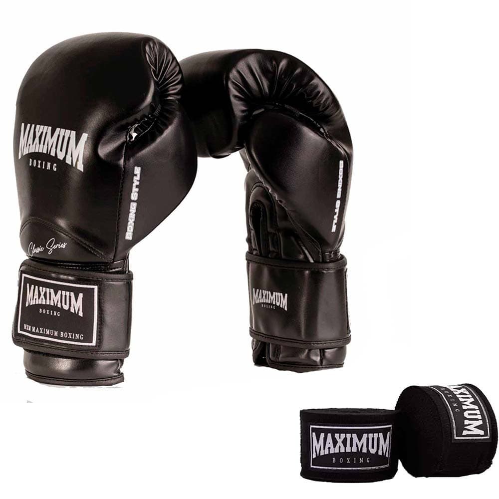 Luva De Muay Thai New Classic Boxe Maximum + Par De Bandagem 5m