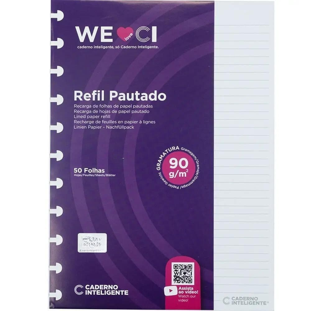 Refil Pautado Caderno Inteligente Grande 90g 50 Fls