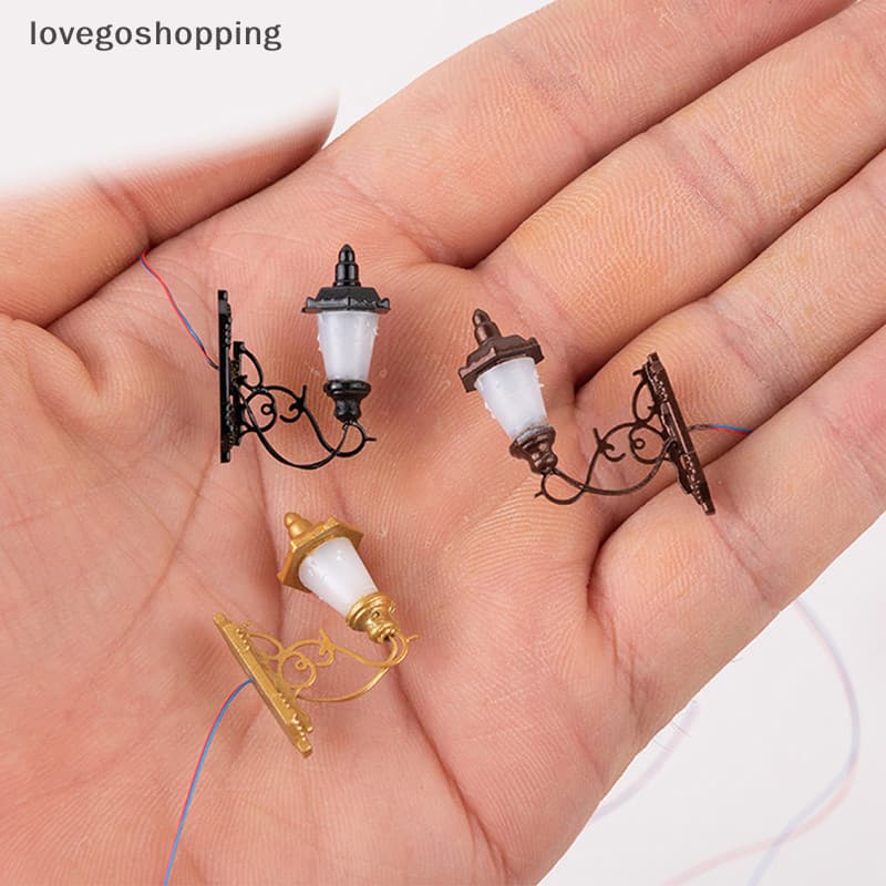 [lovego] 1 : 87 Luz De Parede Miniatura De Poste De Lâmpada LED Modelo DIY Micro Landscape Architectural BR