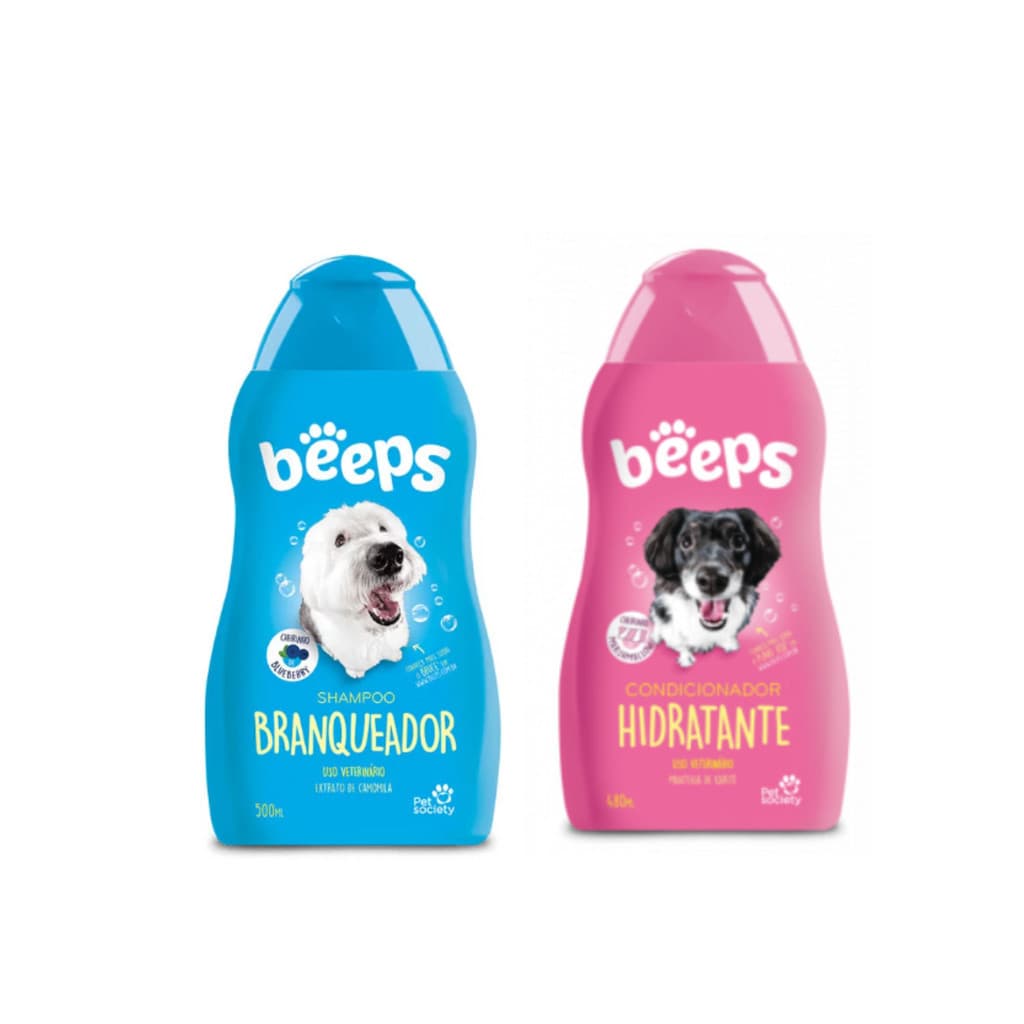 01 Shampoo Pet Branqueador e 01 Condicionador Beeps