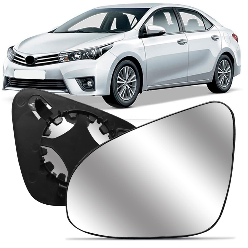Lente do Retrovisor Corolla 2015 2016 2017 2018 2019 Lado Esquerdo Motorista