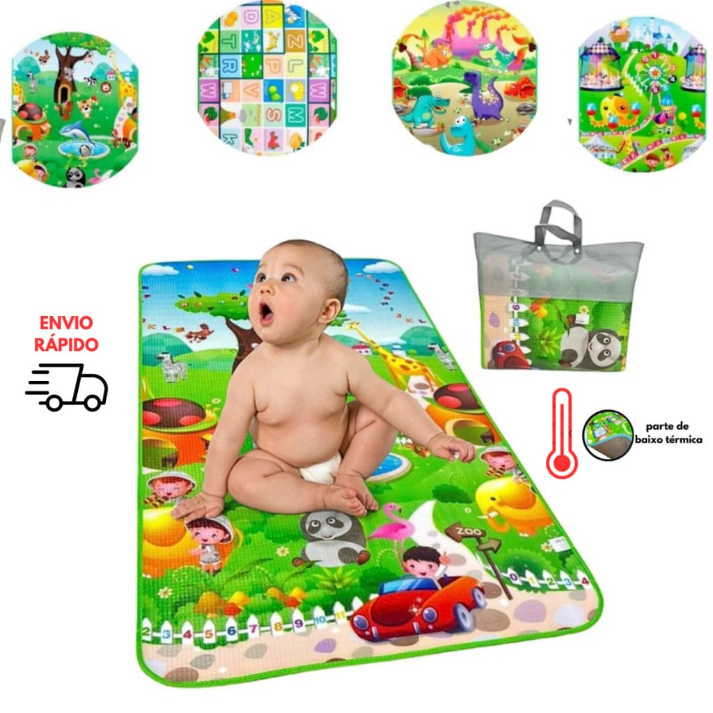 Tapete 1.20x1.80m de Atividades Térmico Infantil Bebê Gigante Tatame Criança