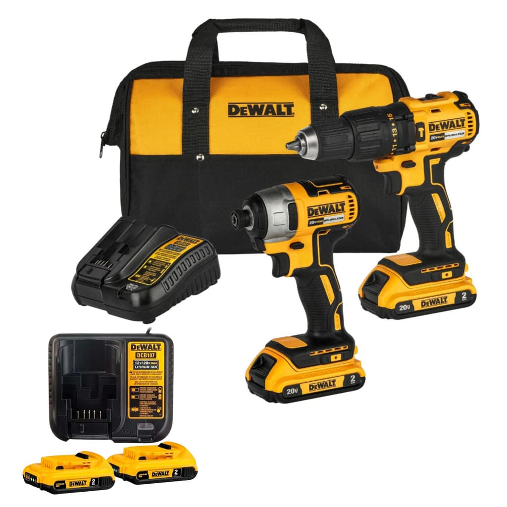Combo Parafusadeira/Furadeira de Impacto 1/2" + Parafusadeira de Impacto 1/4" Com Baterias  Carregadores - DCK276D2-BR