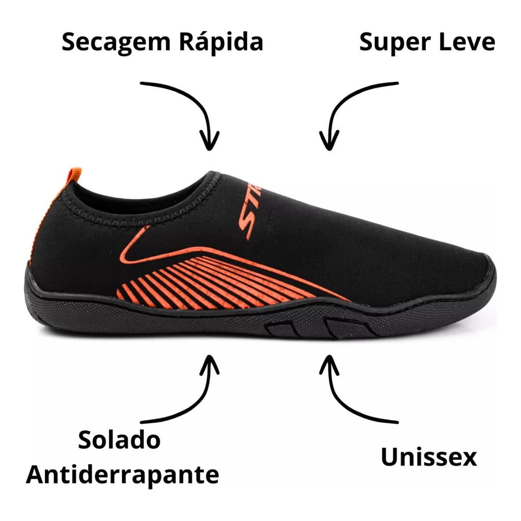 Tênis Sapatilha Aquática Neoprene Esportes Areia Trilha