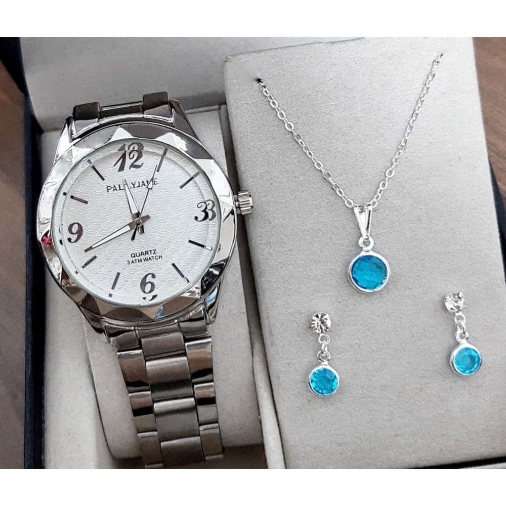 Relógio Feminino Kit + Colar e Brinco 18k Newb