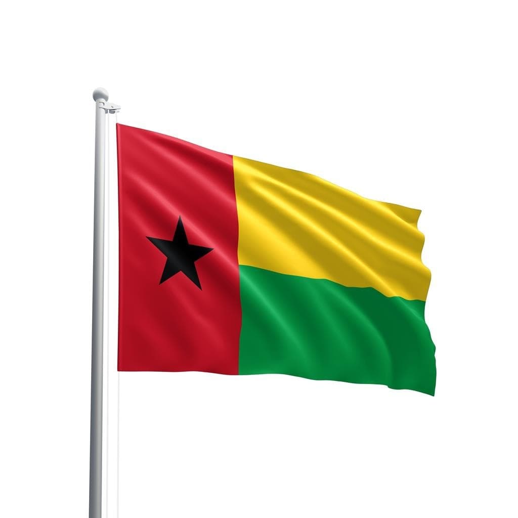 Bandeira Da Guiné-Bissau 140x80cm Em Oxford 100% Poliéster - Qualidade Premium