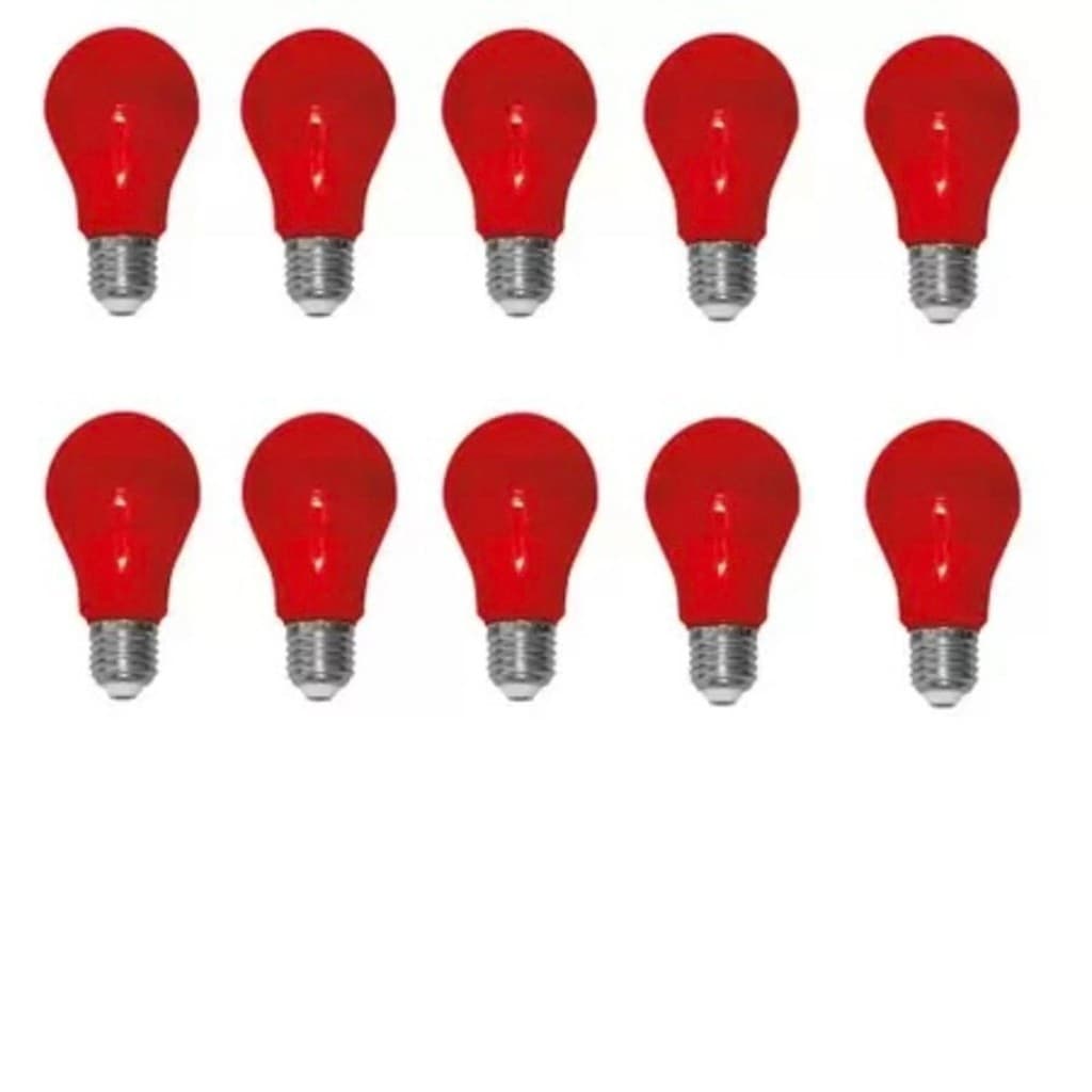 KIT 10 LÂMPADAS BULBO 7W VERMELHA BIVOLT