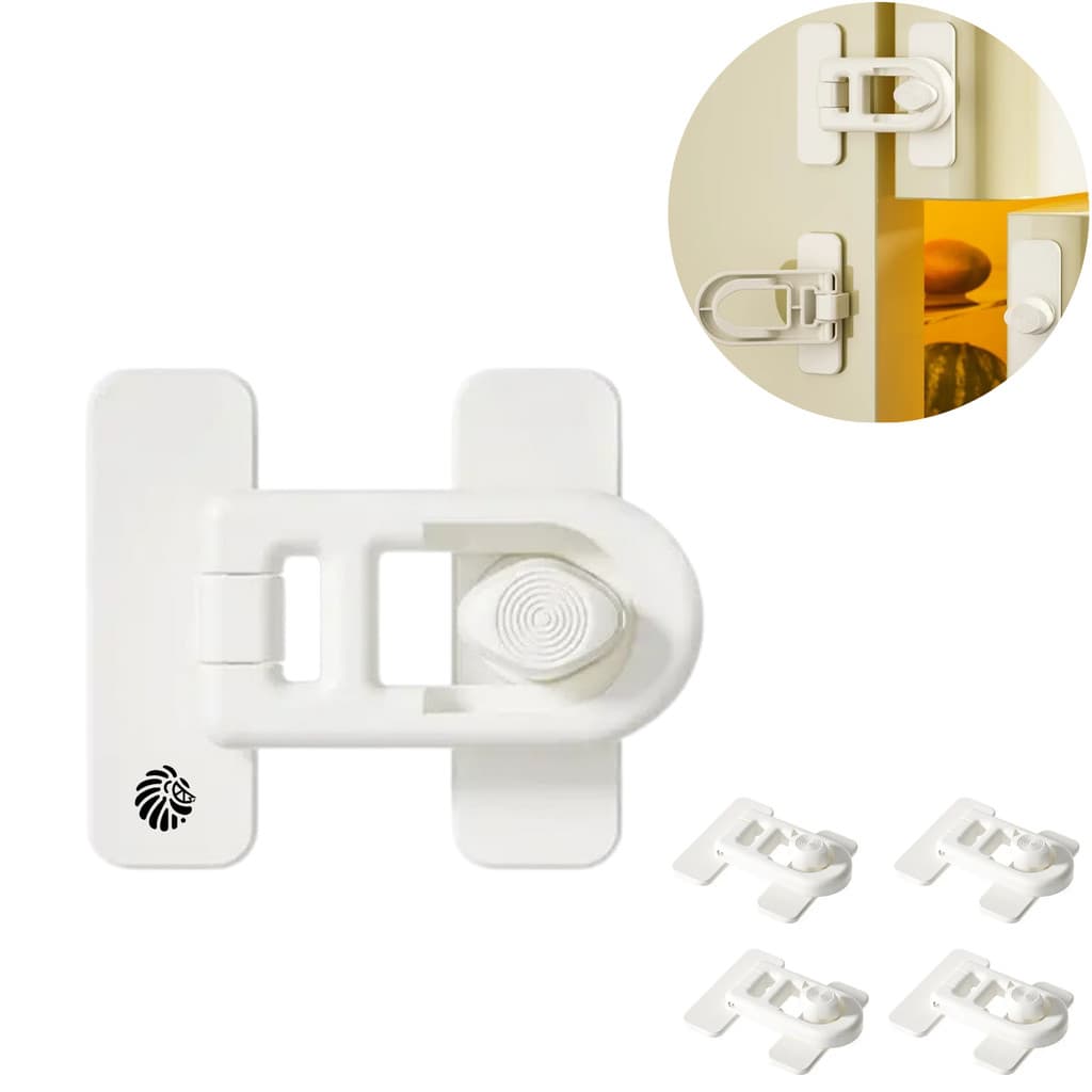 Trava Multifuncional para porta de Geladeira, Lava-Louças, Adega, Armários e Gavetas (Kit 4 unidades)