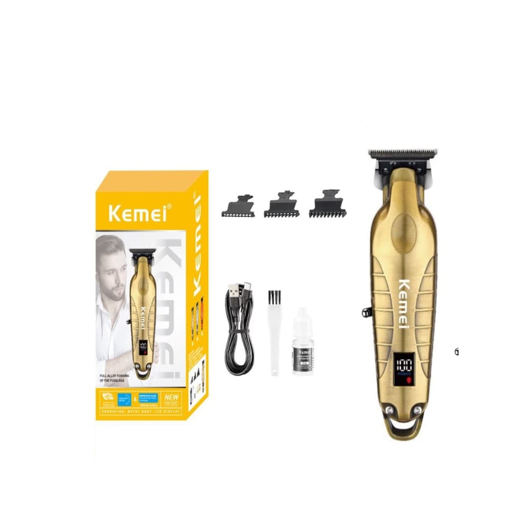 Maquina de Acabamento Profissional Kemei km 2293 com visor cores