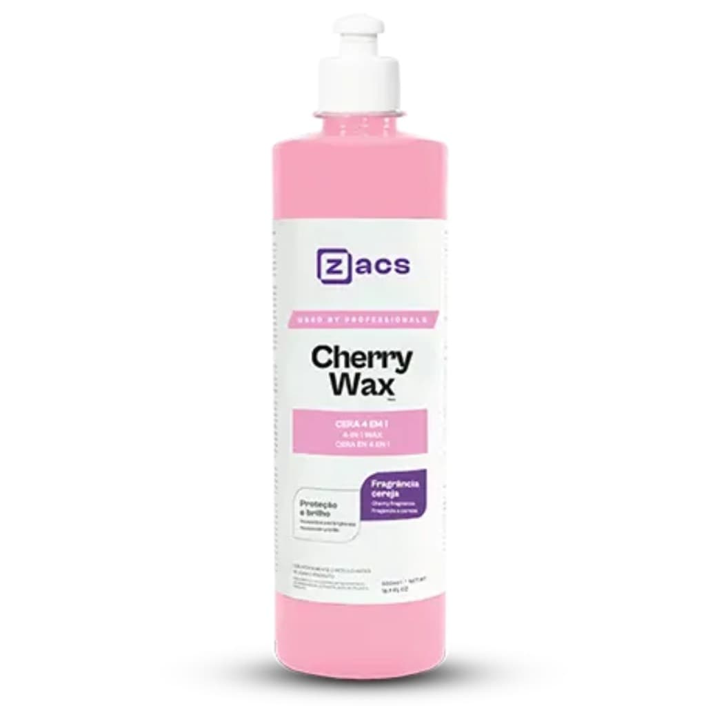 Cherry Wax Cera Limpadora 4em1 Zacs Brilho Proteção Limpeza Suaviza Microrriscos 500ml