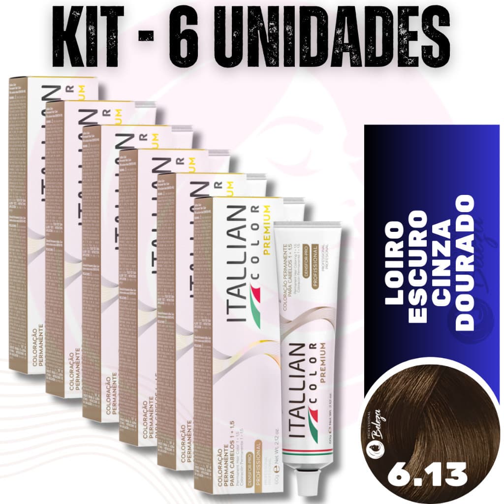 6 Colorações Louro Escuro Bege Acinzentado 6.13 Itallian
