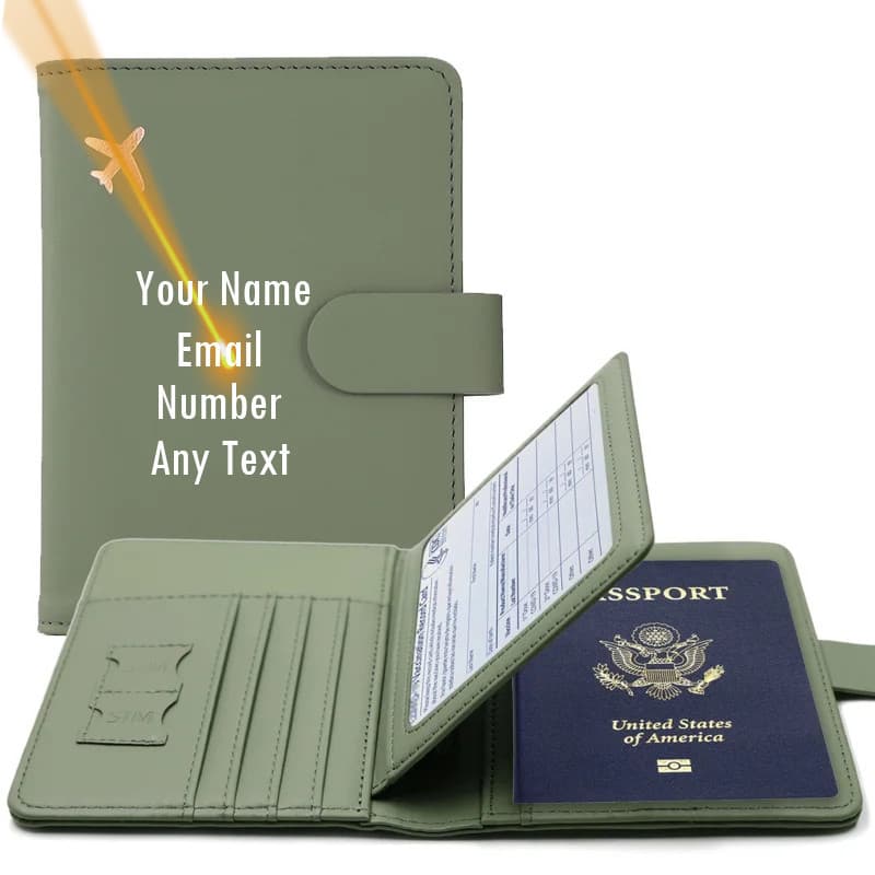 Gravação Personalização Nome Personalizado Unisexo Capa Do Porta-Passaporte Multifuncional RFID Bloqueio De Viagem Carteira Personalizada Presente Para Homens Mulheres Ele