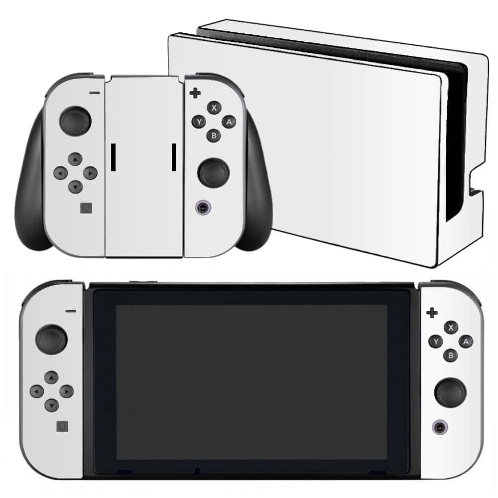 Skin Nintendo Swicht Adesivo Película Protetora Sticker Brilho Cor Branco