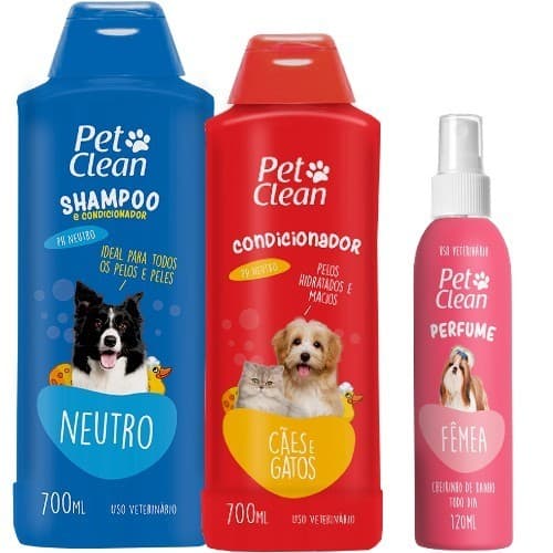 Kit Shampoo Banho E Tosa + Condicionador + Perfume Caes E Gatos