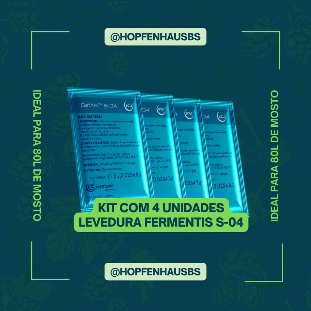 Levedura Fermentis S-04 - Kit com 4 unidades