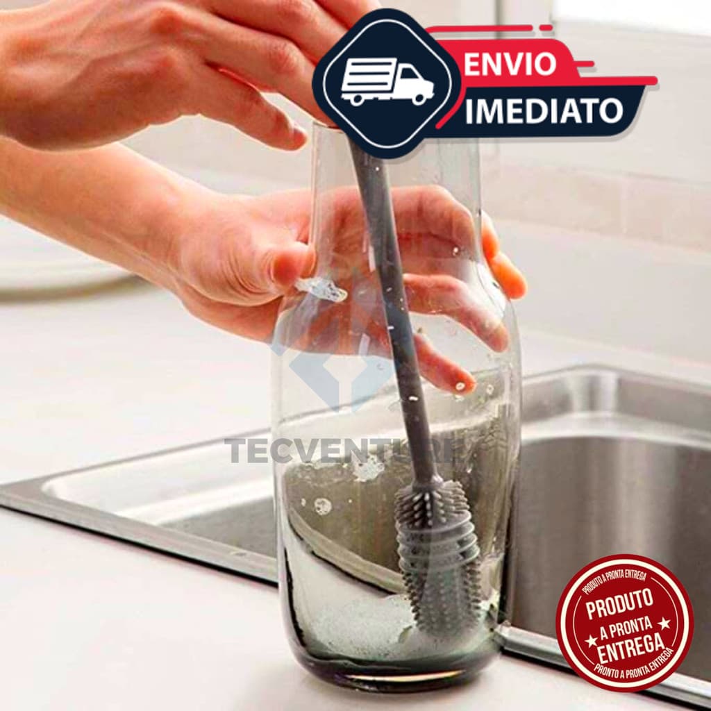 Escova Flexível de Silicone – Ideal para Garrafas, Copos e Mamadeiras