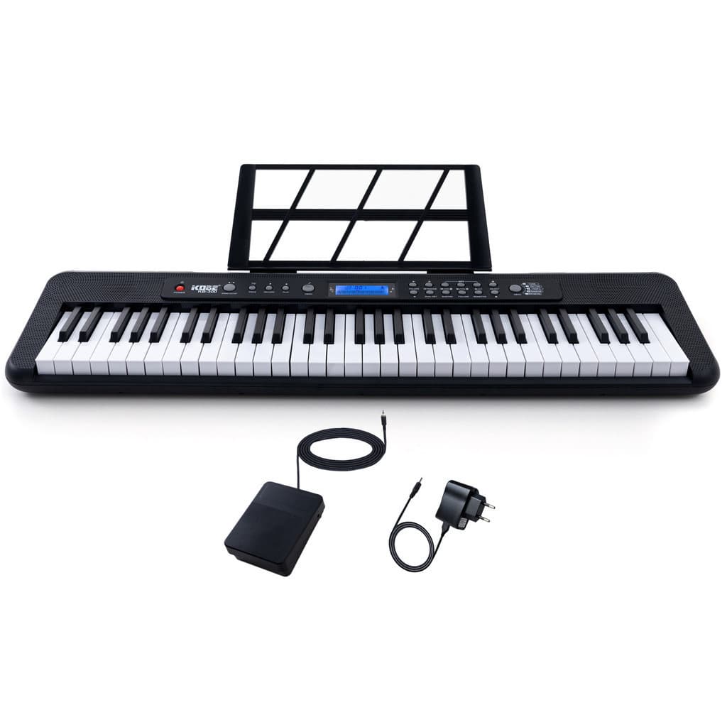 Teclado Musical Digital Kobe KB-300 5/8 61 Teclas com Sensibilidade ao Toque com Pedal Sustain
