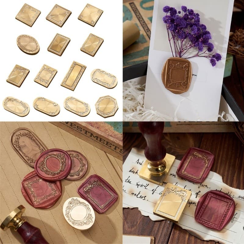 YU Selo De Cera Moldura De Foto Série De Bronze Cabeça De Carimbo Para Convites De Casamento Cartão Scrapbooking De
