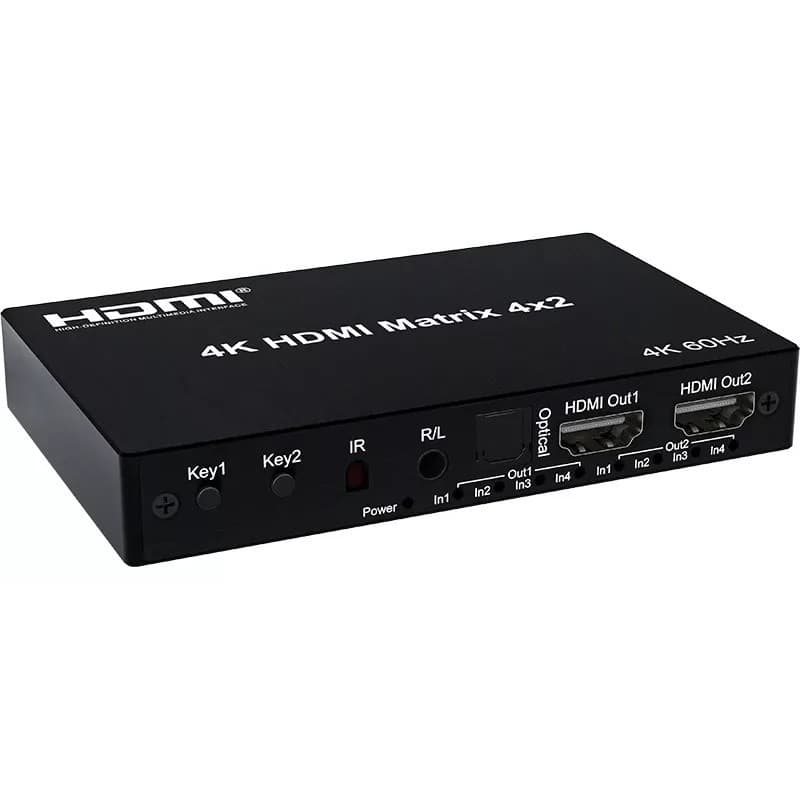 Hdmi Matrix 4X2 Com Controle Remoto 4 Em 2 Out