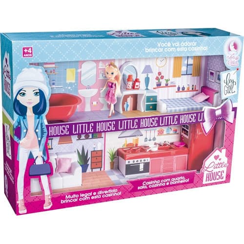 Casa De Boneca Com Bonequinha Little House Completa
