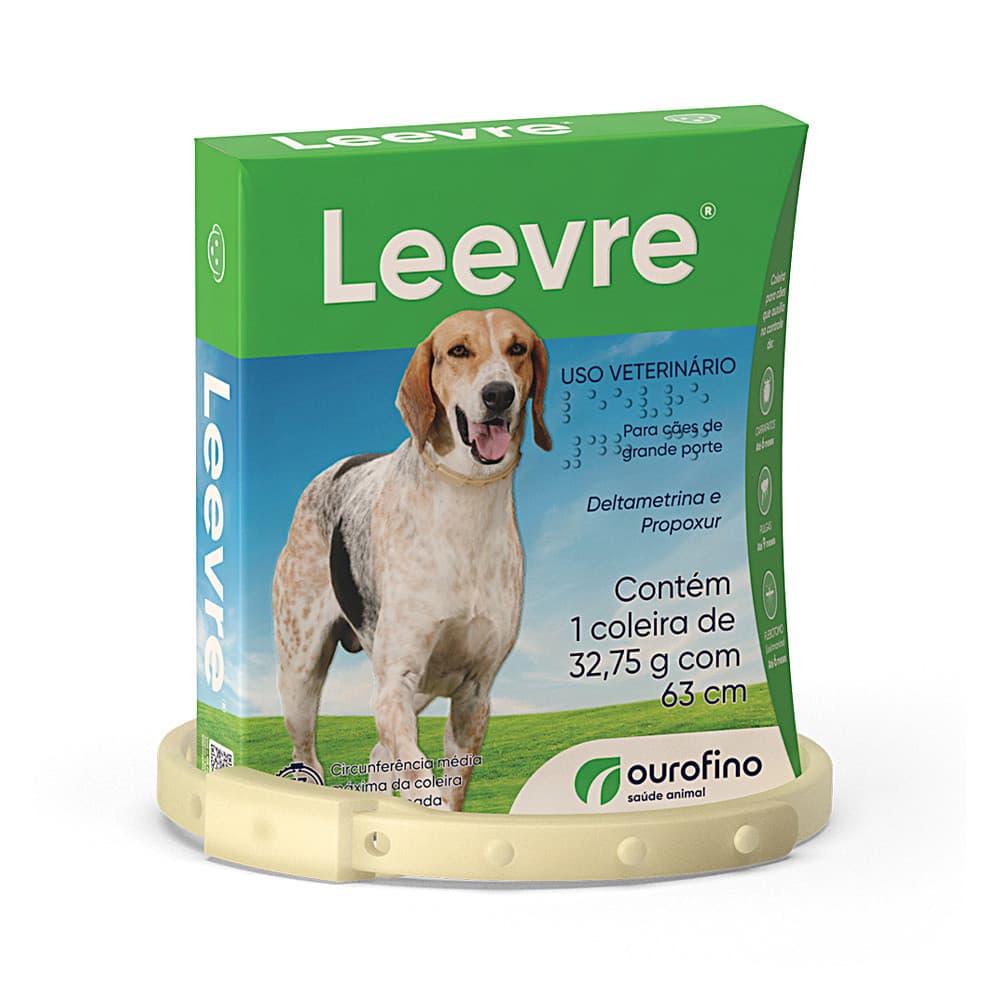 Leevre 63Cm Coleira antipulgas Carrapatos leishmaniose cães G 32,75gr