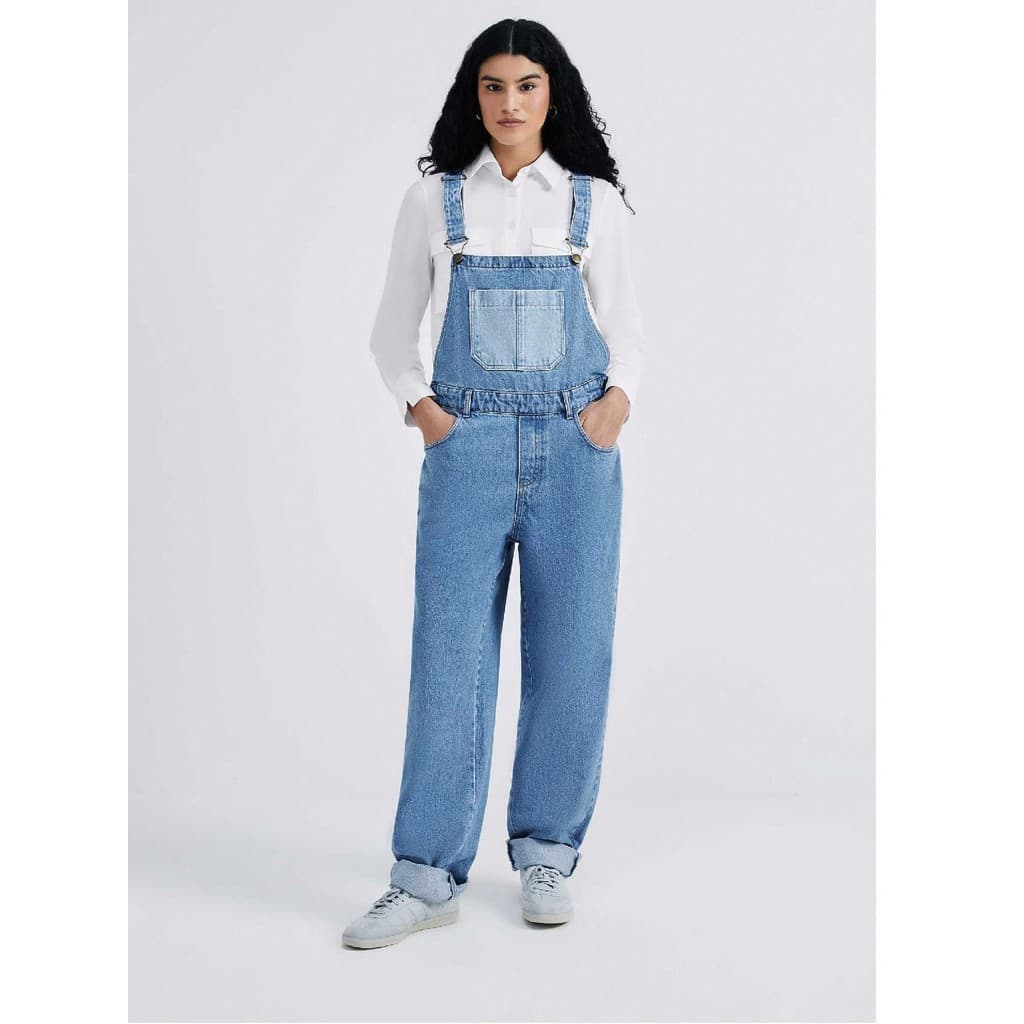 Jardineira Jeans Feminina Bicolor - HERING