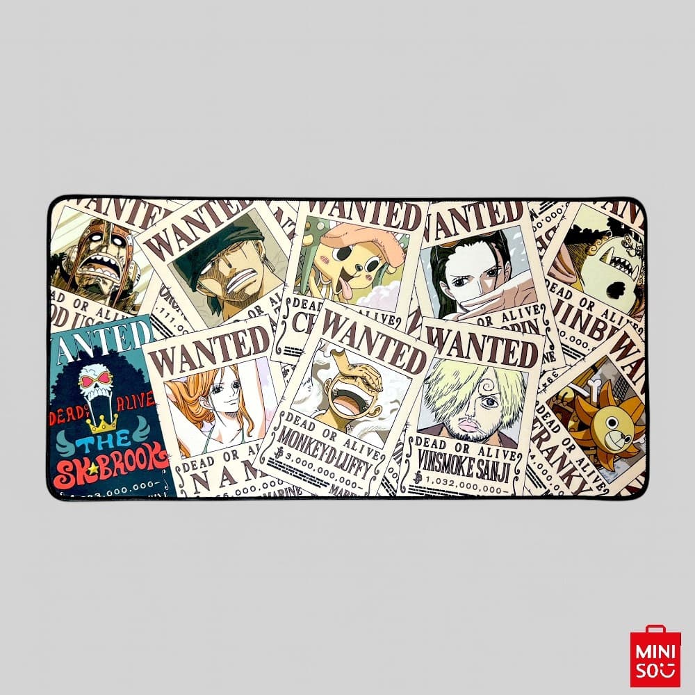 Mouse Pad One Piece Miniso – Tapete Gamer Grande 60x30cm em Borracha Emborrachada Antiderrapante e Confortável