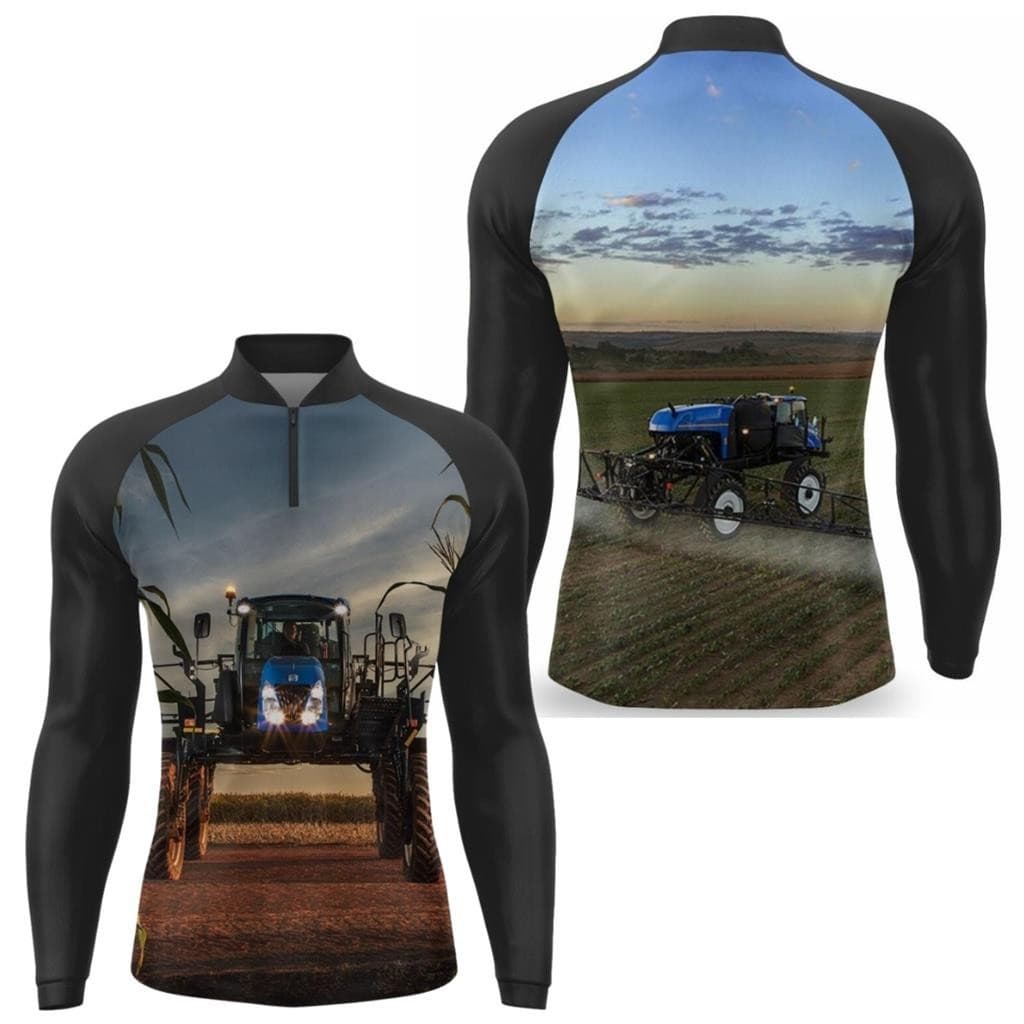 Camiseta Masculina Manga Longa Agropecuaria Blusa Galera Do Agro Protecao UV50 Termica