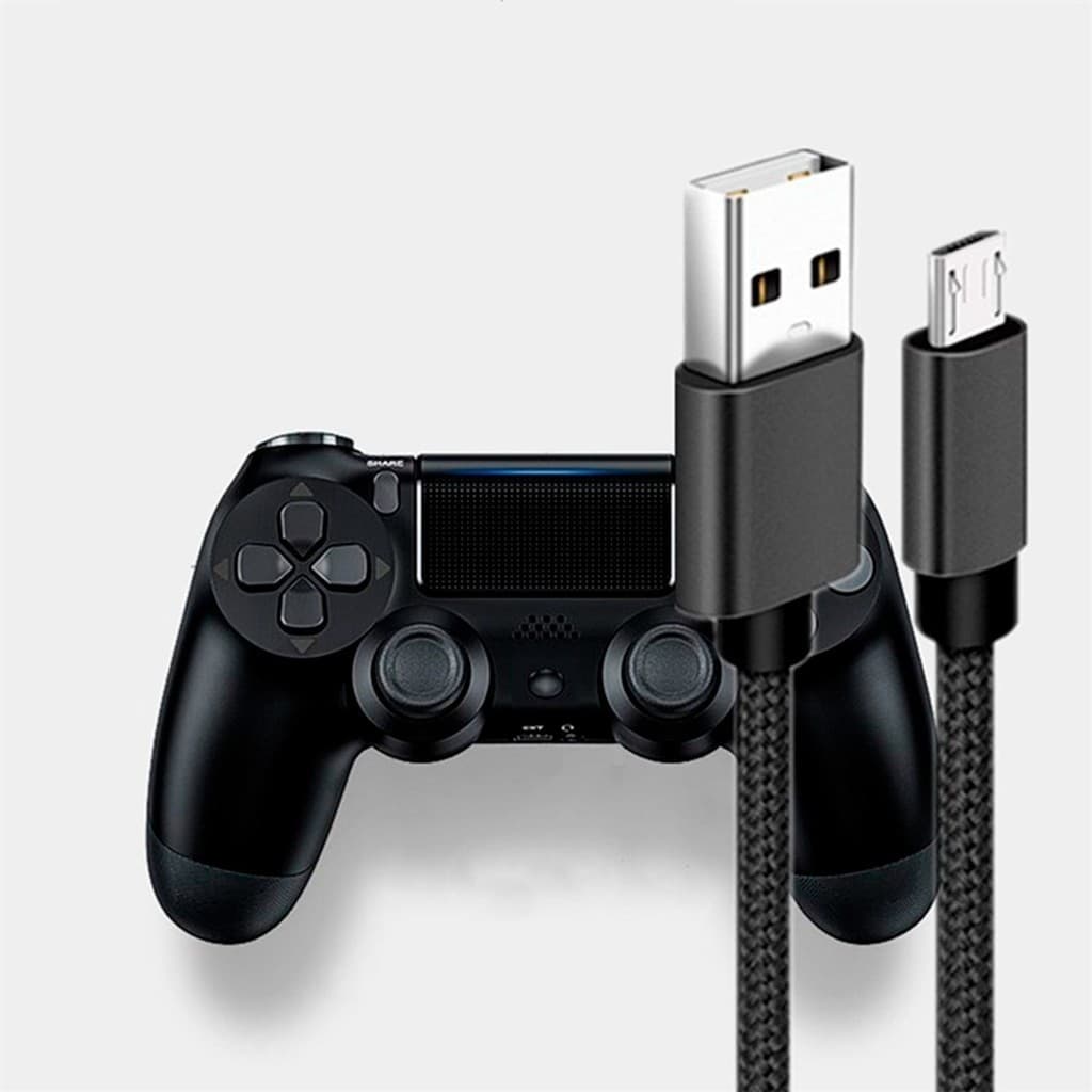 Cabo Carregador Para Controle Ps4 Micro Usb V8 2 Metros