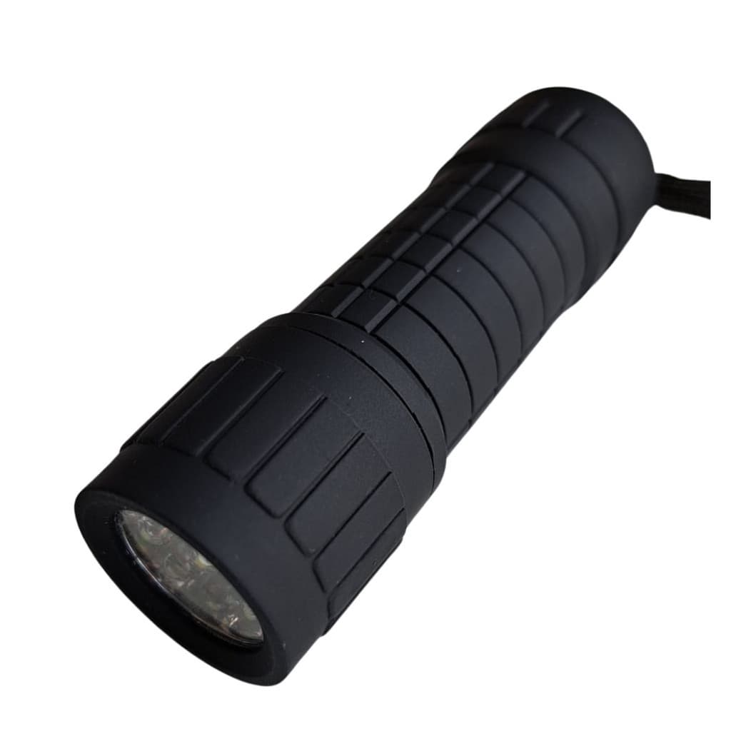 Mini Lanterna de Emergência 9 Led a Pilha Corpo Emborrachado