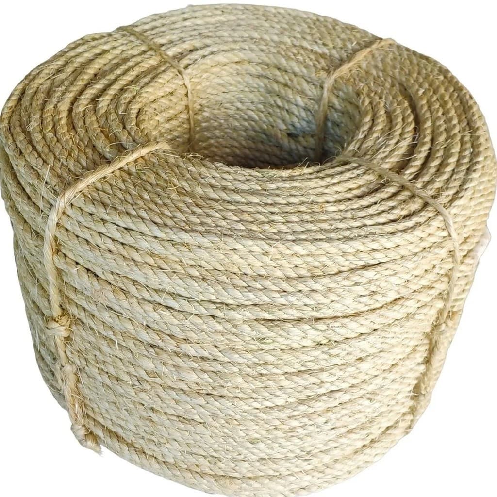 CORDA DE SISAL LASIS 6MM 220M ARTESANATO ARRANHADORES DECORAÇÃO RUSTICA JUTA