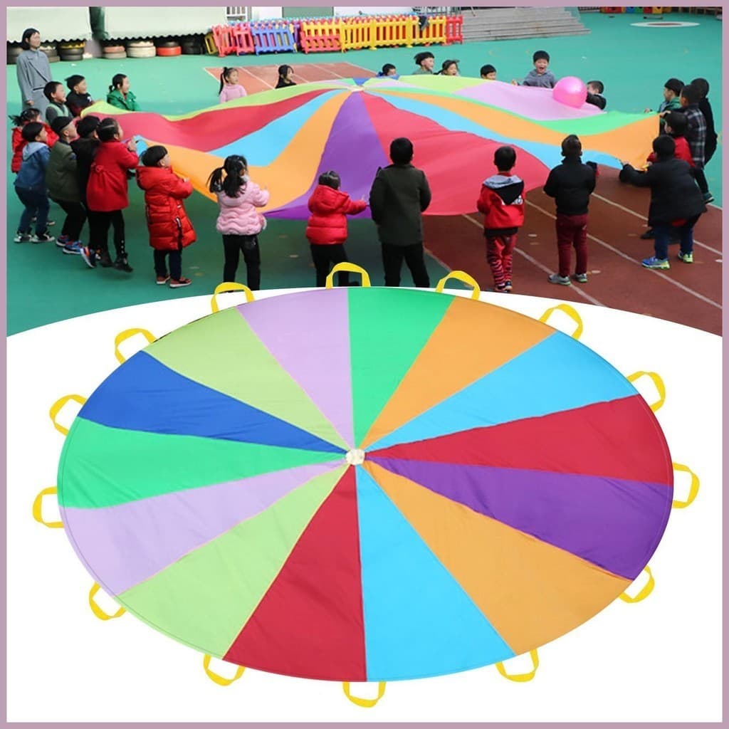 Pára-Quedas Da Escola Rainbow Parachute Play Para Crianças Com hyss2br
