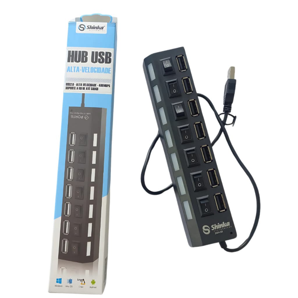 Hub Usb 7 Portas Hb-t57 - Knup 2.0 Adaptador Usb Pc,notebook