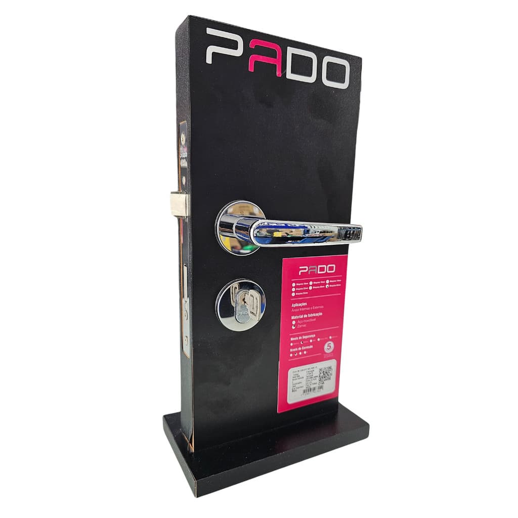 Fechadura Externa Saída Pado Concept 401 Máquina 40mm Cromo
