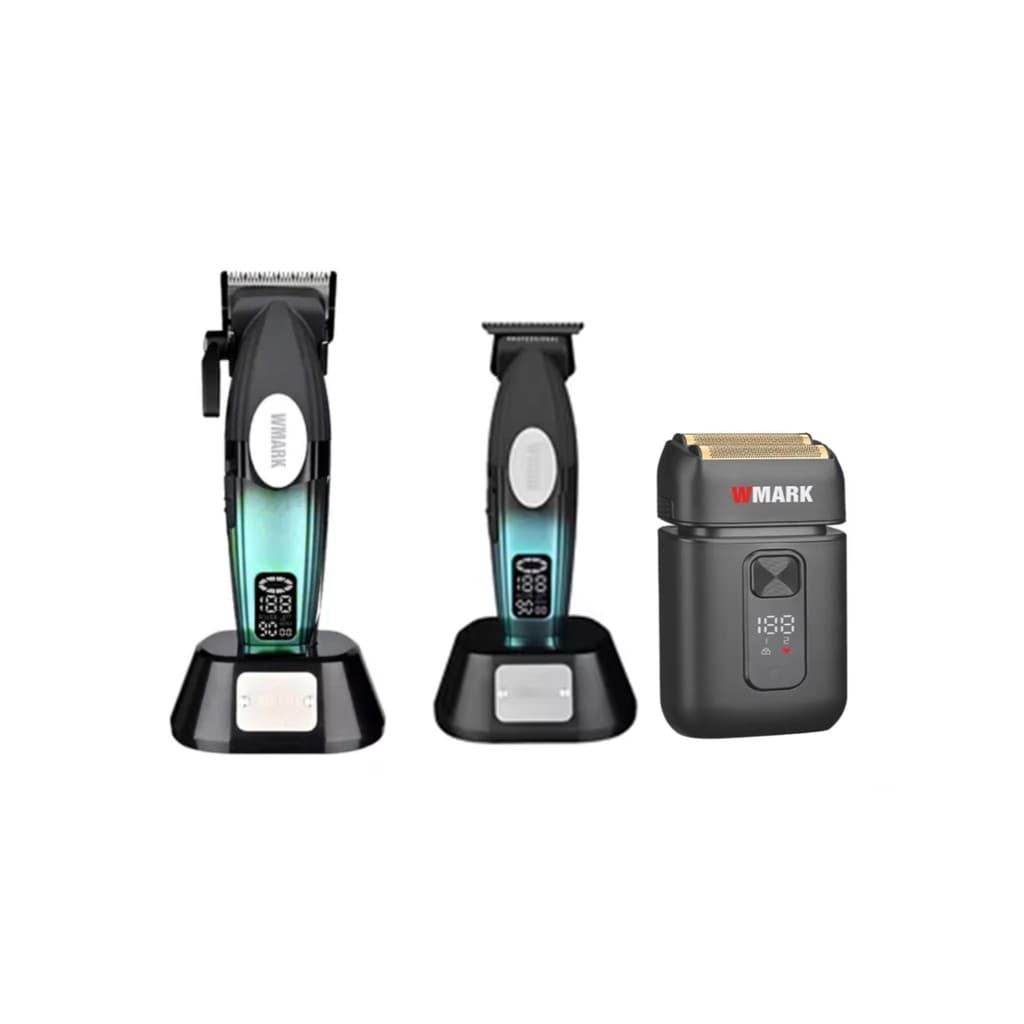 Maquina de Cortar Cabelo Prof.Wmark Ng 8038 + Acabamento NG 8238 + Shaver NG 986 Preta