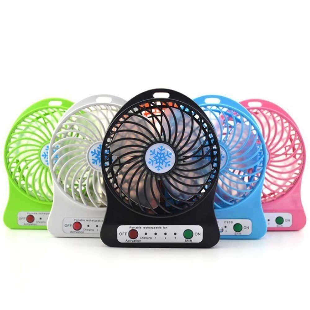 Mini Ventilador Portátil Usb Recarregável 3 Velocidades - Ideal para Viagens e Escritório!