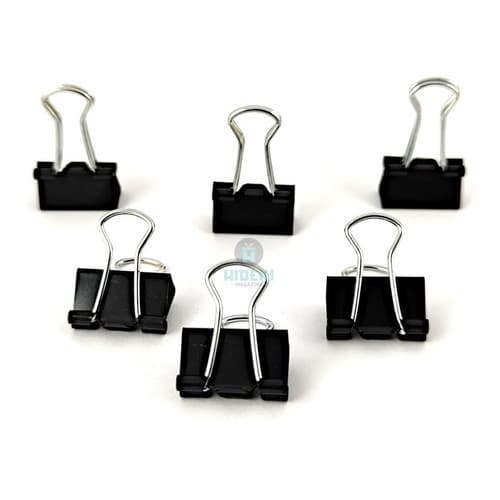 Prendedor Pequeno De Papel Preto 15mm 60 Unidades prende Até 60 folhas