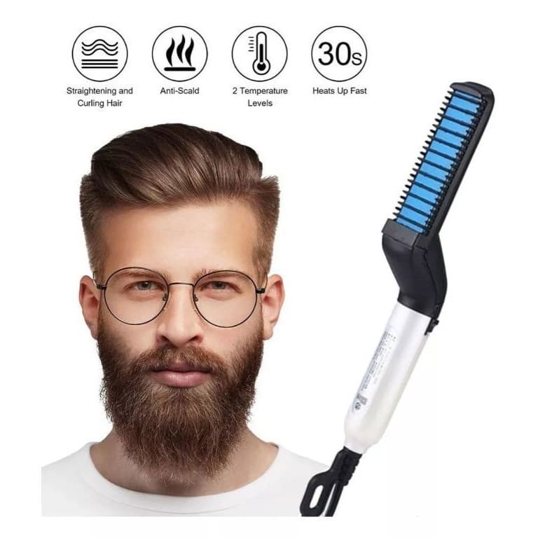 Pente Chapinha Modelador Alisador De Barba Cabelo Homens