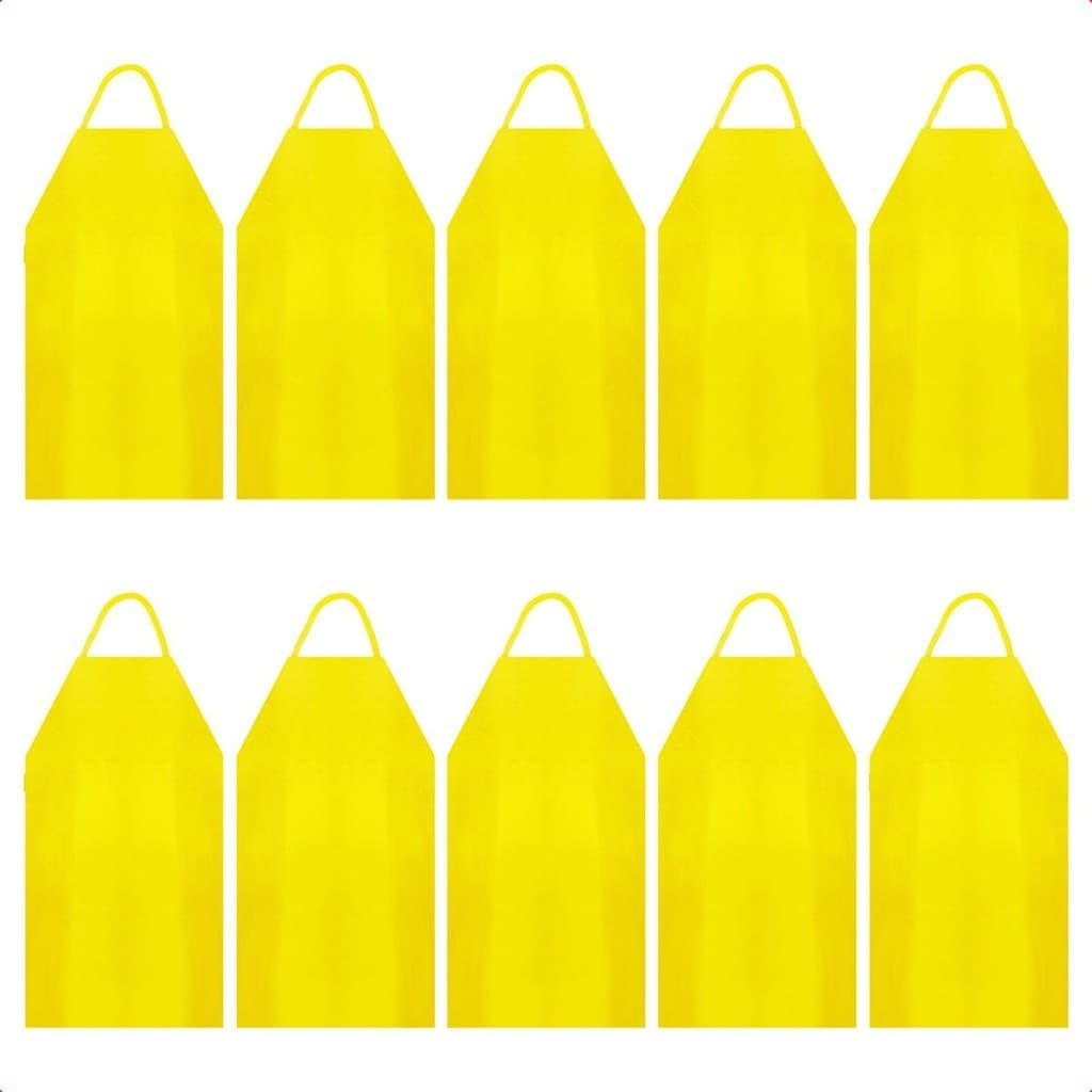 Kit 10 Avental De Pvc Forrado Com Tiras Soldadas Impermeável Reforçado Para Trabalho Cozinha Açougue