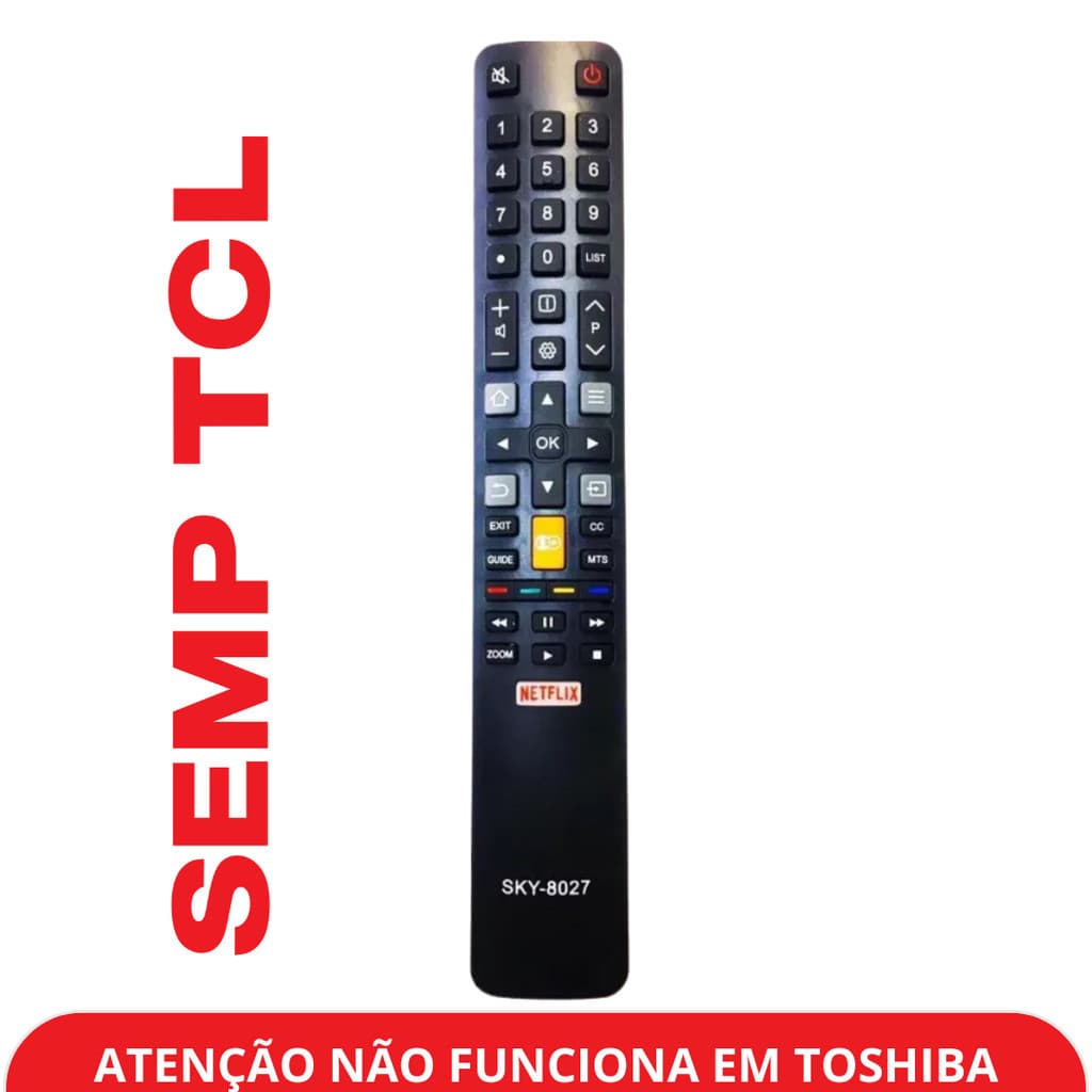 Controle Remoto Tv Smart  Tcl 8027